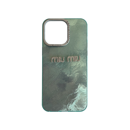 Glitter MiuMiu iPhone 16 Zelena
