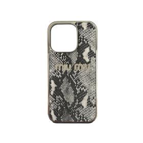 Shine MiuMiu maskica iPhone 16 Siva